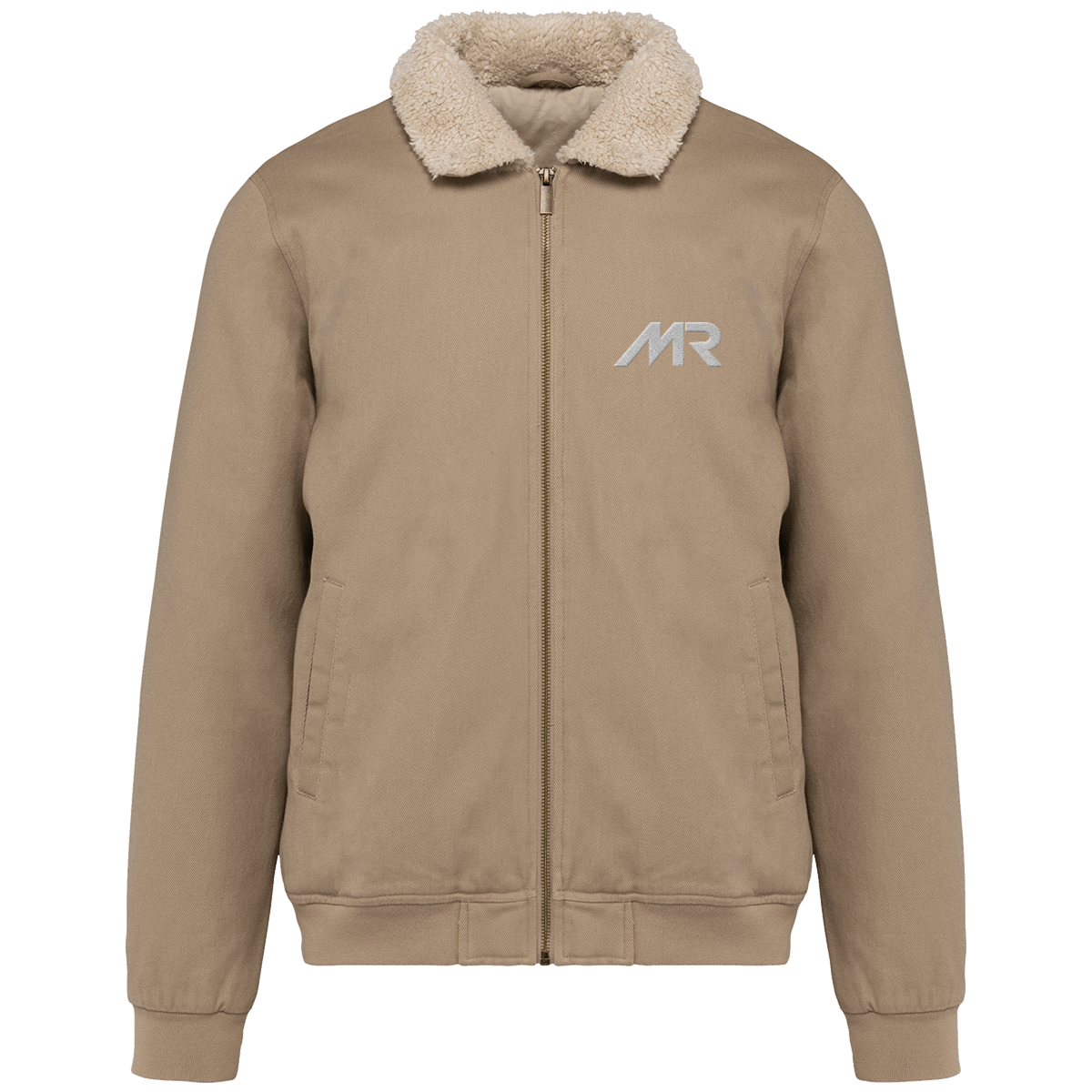 Veste brodée col sherpa unisexe