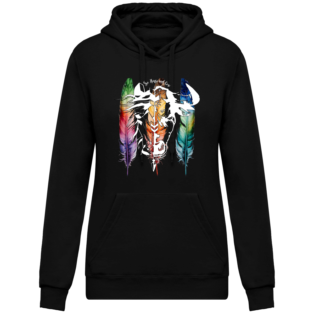 SHBC Sweat shirt à Capuche Femme PLUMES