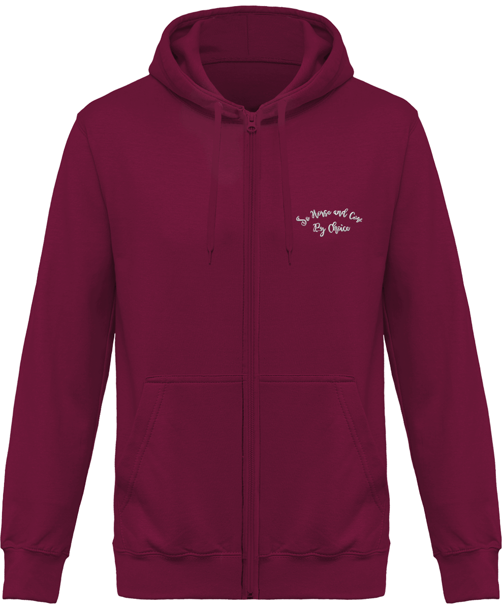 SHBC Sweat Zippé brodé à capuche Unisexe