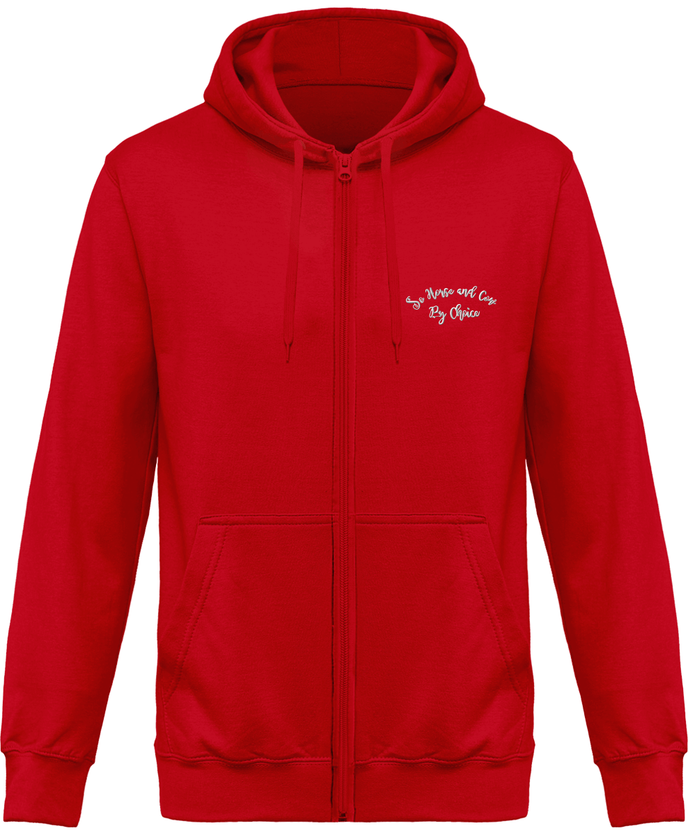 SHBC Sweat Zippé brodé à capuche Unisexe