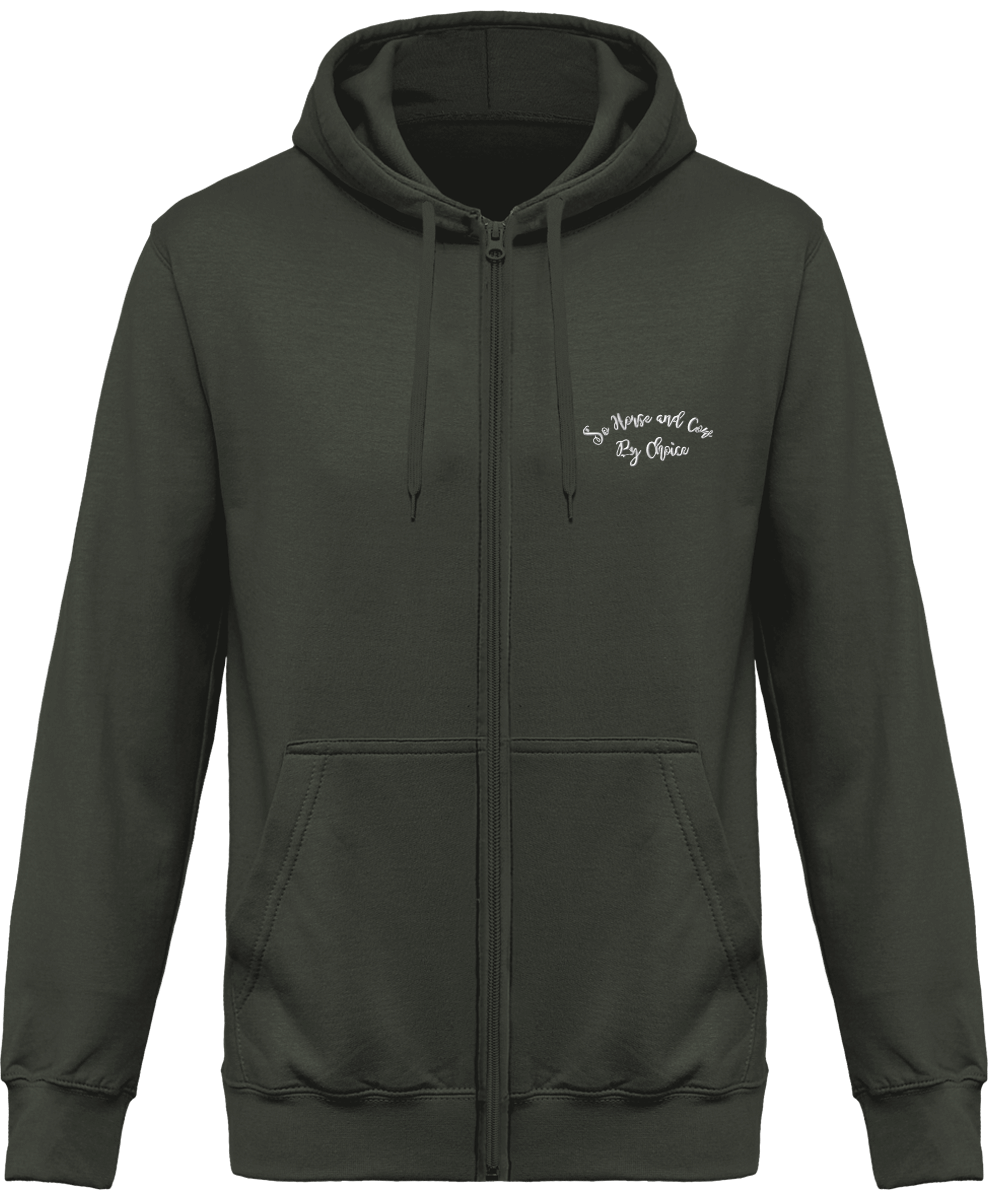 SHBC Sweat Zippé brodé à capuche Unisexe