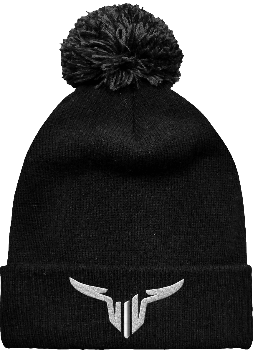 Bonnet Brodée Revers à Pompon