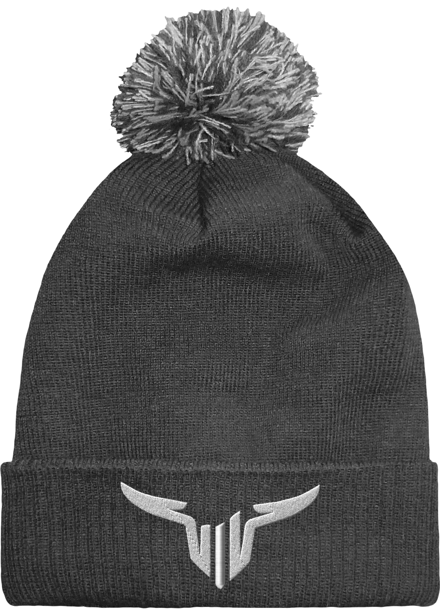 Bonnet Brodée Revers à Pompon