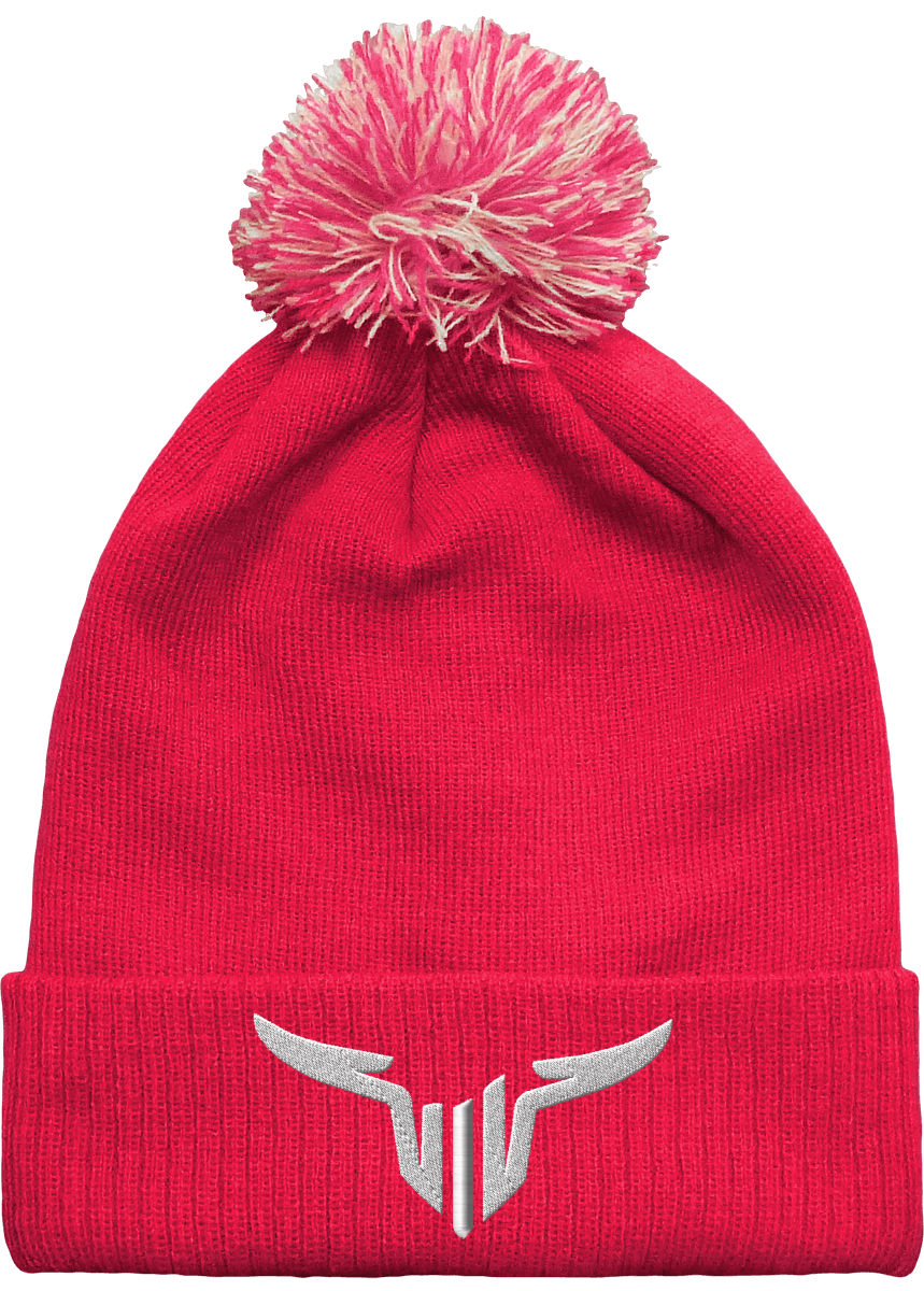 Bonnet Brodée Revers à Pompon