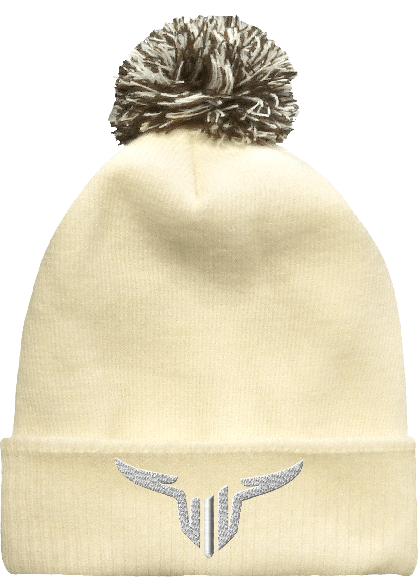 Bonnet Brodée Revers à Pompon