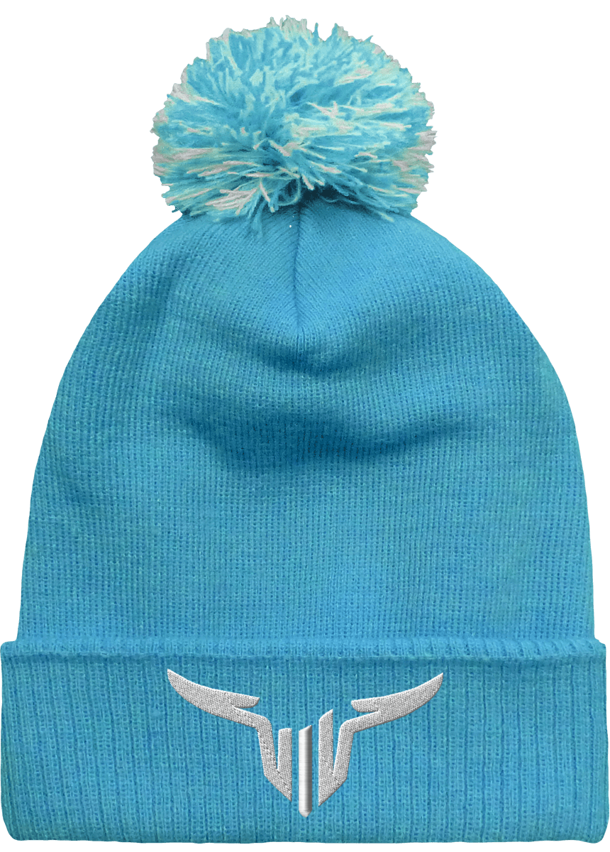 Bonnet Brodée Revers à Pompon
