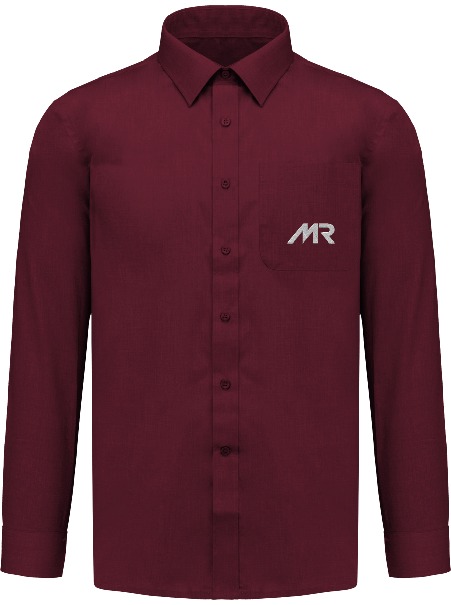 Chemise Brodée Manches Longues Homme