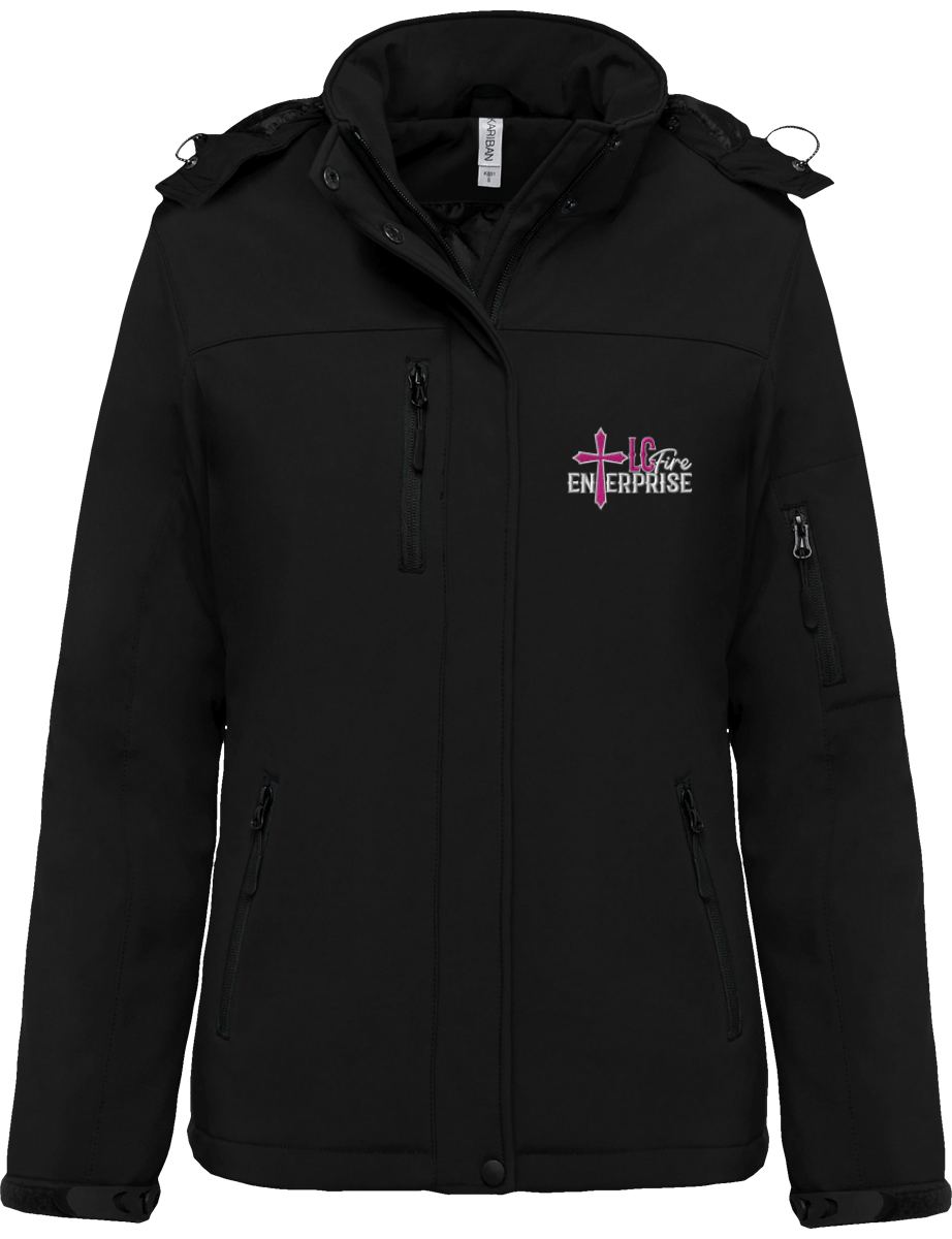 LC FIRE ENTERPRISE Parka Softshell Doublée à Capuche Amovible Femme Serie limited