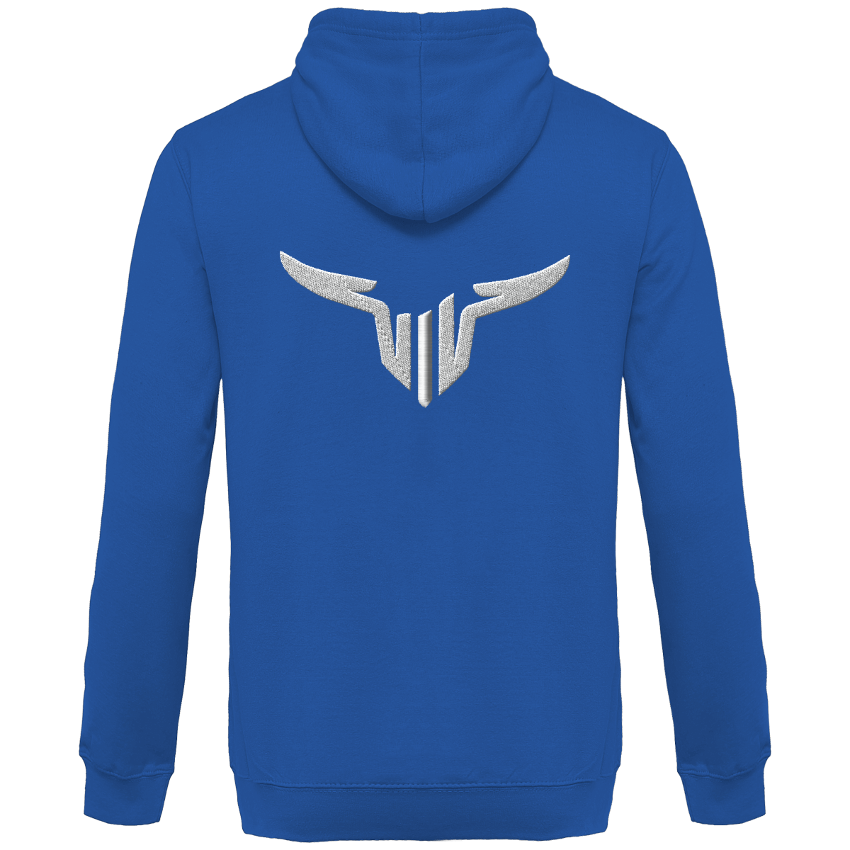 Sweat-shirt zippé brodé capuche contrastée