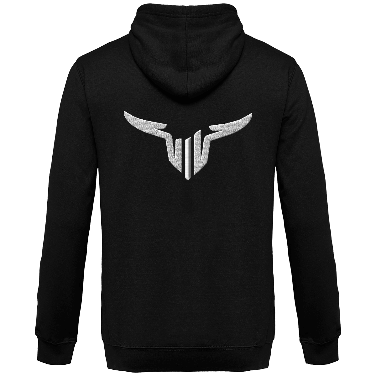 Sweat-shirt zippé brodé capuche contrastée