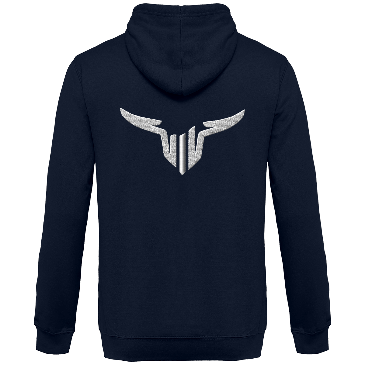 Sweat-shirt zippé brodé capuche contrastée