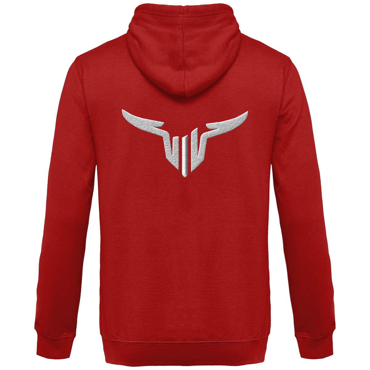 Sweat-shirt zippé brodé capuche contrastée