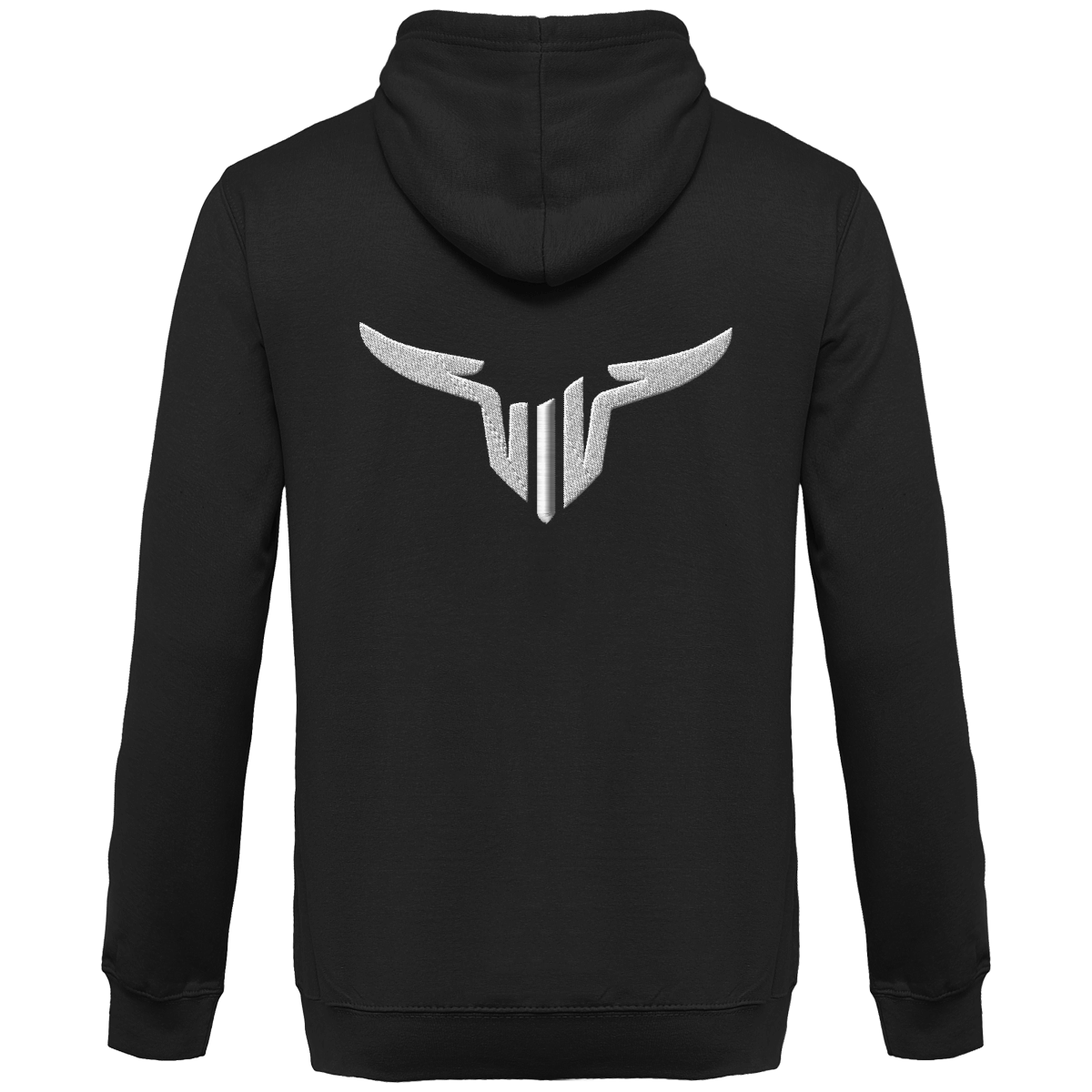 Sweat-shirt zippé brodé capuche contrastée