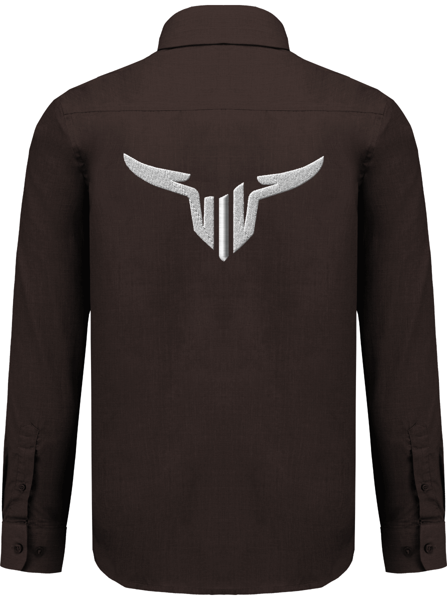 Chemise Brodée Manches Longues Homme