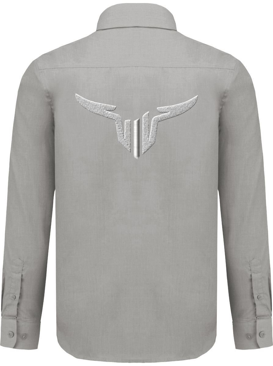 Chemise Brodée Manches Longues Homme