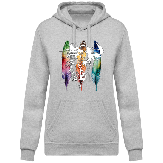 SHBC Sweat shirt à Capuche Femme PLUMES