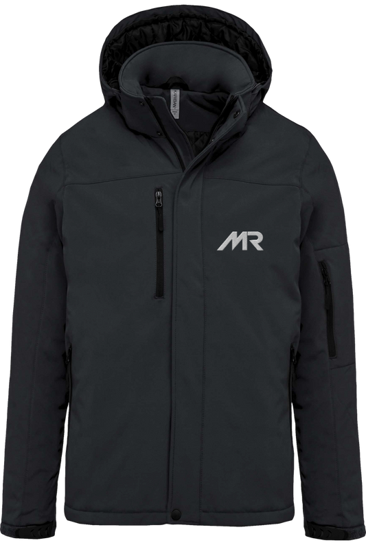 Parka Softshell Brodée Doublée à Capuche Amovible homme