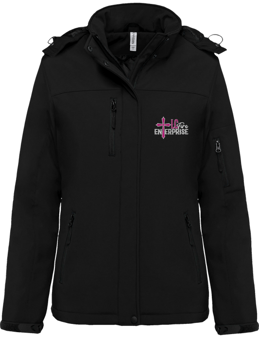 LC FIRE ENTERPRISE Parka Softshell Doublée à Capuche Amovible Femme Serie limited